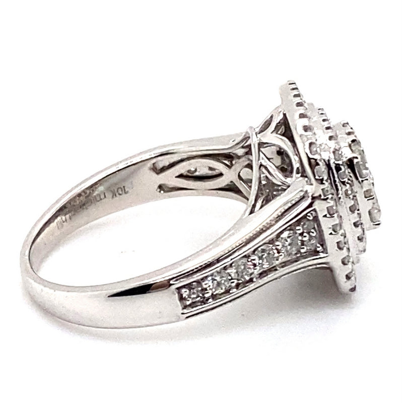 10CT WHITE GOLD FLOW UP STYLE DIAMOND DRESS RING VALUED @ $4199