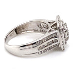9CT WHITE GOLD FLOW UP STYLE DIAMOND DRESS RING VALUED @ $3299