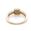 9CT YELLOW GOLD DIAMONDS SET IN CLUSTER & SPLIT SHOULDER DRESS RING