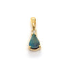 14CT YELLOW GOLD CABOCHON CUT BOULDER OPAL & DIAMOND PENDANT