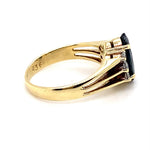 14CT YELLOW GOLD SPLIT SHOULDER SAPPHIRE DRESS RING VALUED @ $3299