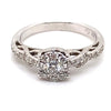 18CT WHITE GOLD ROLLING SHOULDER DIAMOND DRESS RING VALUED @ $2799
