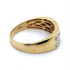 9CT YELLOW & WHITE GOLD THICKENED TOP DIAMOND DRESS RING VALUED @ $2499