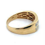 9CT YELLOW & WHITE GOLD THICKENED TOP DIAMOND DRESS RING VALUED @ $2499