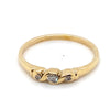 9CT YELLOW GOLD DIAMONDS SEMI BEZEL SET IN RAISED TRILOGY SETTING DRESS RING