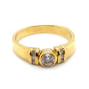 18CT YELLOW GOLD THICKENED TOP DIAMOND DRESS RING VALUED @ $2299