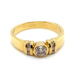 18CT YELLOW GOLD THICKENED TOP DIAMOND DRESS RING VALUED @ $2299