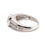 18CT WHITE GOLD SAPPHIRE & DIAMOND DRESS RING VALUED @ $5399