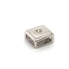 9CT WHITE GOLD PRINCESS CUT HAMMER SET DIAMOND PENDANT