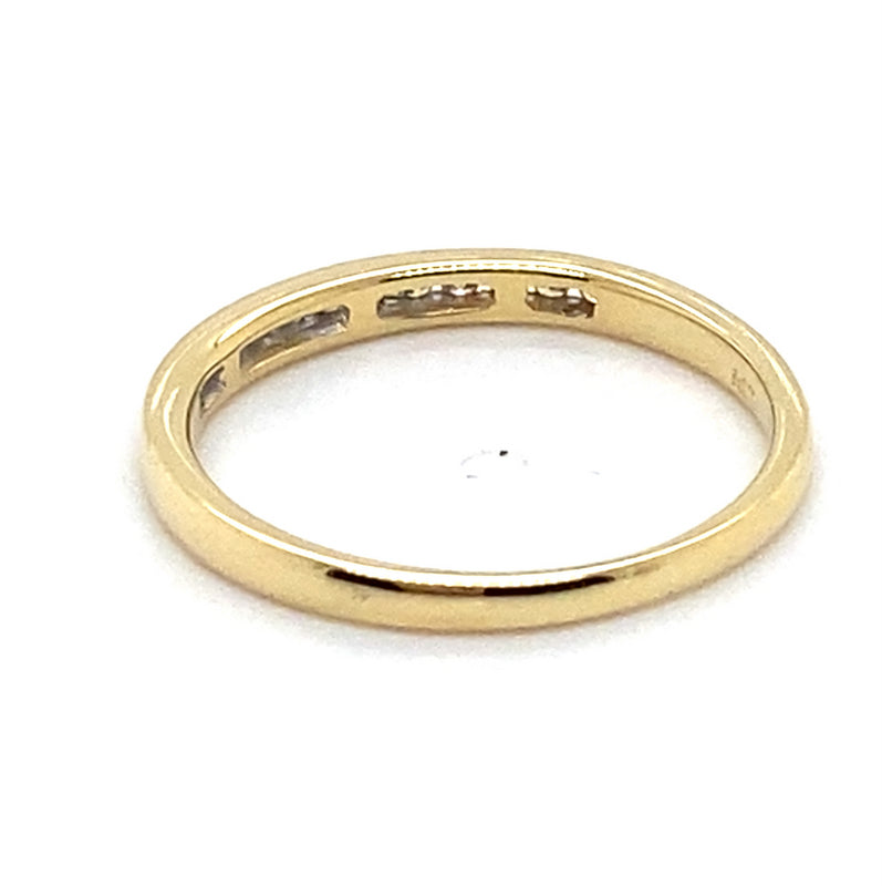 9CT YELLOW GOLD 13 CHANNEL SET DIAMONDS DRESS RING