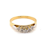18CT YELLOW & WHITE GOLD CURVED PATTERNDIAMOND  ETERNITY RING VALUED @ $1899