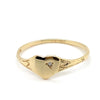 9CT YELLOW GOLD DIAMOND SET IN HEART SHAPE SIGNET RING