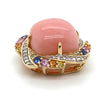 9CT YELLOW GOLD SQUARE CABOCHON CUT PINK OPAL PENDANT VALUED @ $2499