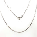 9CT WHITE GOLD 46CM 3+1 FIGARO LINK CHAIN