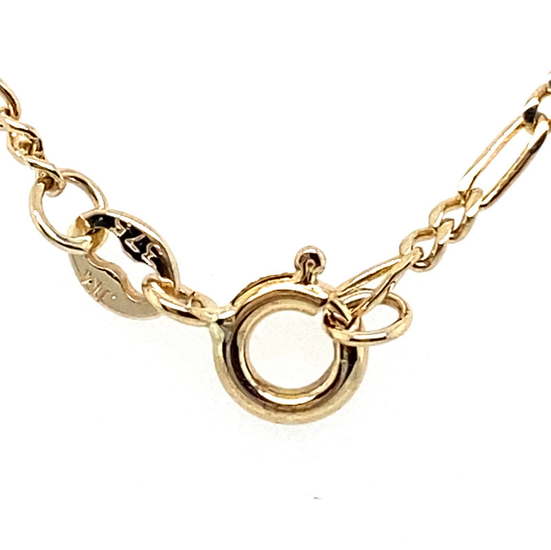 9CT YELLOW GOLD 40CM 2+1 FIGARO LINK CHAIN