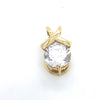 9CT YELLOW GOLD CUBIC ZIRCONNIA SET IN X PENDANT