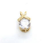 9CT YELLOW GOLD CUBIC ZIRCONNIA SET IN X PENDANT