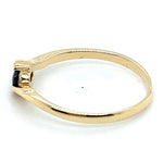 9CT YELLOW GOLD OVAL CUT SAPPHIRE SEMI BEZEL SET DRESS RING