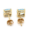 9CT YELLOW GOLD CUSION CUT TOPAZ STUD EARRINGS