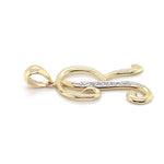 9CT YELLOW GOLD CUBIC ZIRCONIA SET "R" PENDANT