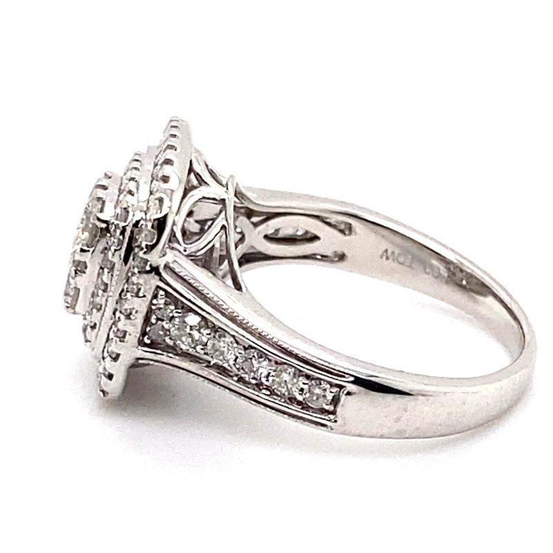 10CT WHITE GOLD FLOW UP STYLE DIAMOND DRESS RING VALUED @ $4199