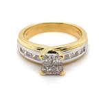 18CT YELLOW & WHITE GOLD DIAMOND DRESS RING VALUED @ $4099