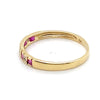 9CT YELLOW GOLD NATURAL RUBIES & DIAMOND DRESS RING