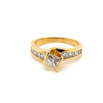 18CT YELLOW GOLD FORMED UP STYLE DIAMOND DRESS RING VALUED @ $5799