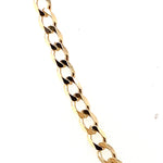 9CT YELLOW GOLD 50CM FLAT OPEN DIAMOND CUT CURB LINK CHAIN