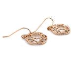 10CT ROSE GOLD FILIGREE HEART PATTERN WITH DIAMOND EARRINGS