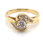 18CT YELLOW & WHITE GOLD WRAP AROUND STYLE DIAMOND DRESS RING VALUED @ $3099