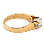 18CT YELLOW & WHITE GOLD SPLIT SHOULDER DIAMOND DRESS RING VALUED @ $2799