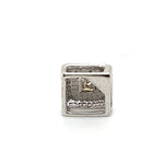 9CT WHITE GOLD PRINCESS CUT HAMMER SET DIAMOND PENDANT