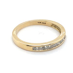 10CT YELLOW GOLD CHANNEL SET DIAMOND DRESS RING