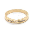 9CT YELLOW GOLD CHANNEL SET DIAMONDS IN CROSS OVER PATTERN DRESS RING