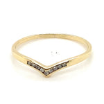 9CT YELLOW GOLD DIAMONDS CHANNEL SET IN THE V SHAPED RING