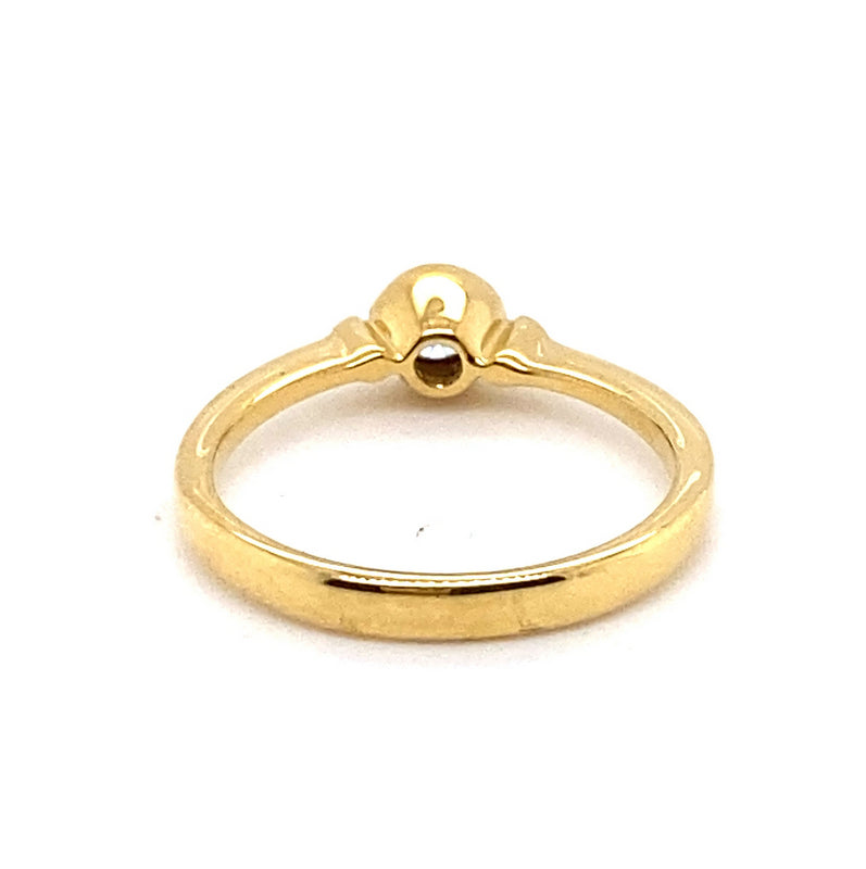 18CT YELLOW GOLD BEZEL SET DIAMOND DRESS RING VALUED @ $1899