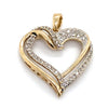 9CT YELLOW GOLD DIAMONDS SET IN HEART SHAPE PENDANT