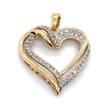 9CT YELLOW GOLD DIAMONDS SET IN HEART SHAPE PENDANT