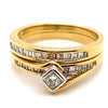 18CT YELLOW & WHITE GOLD WRAP AROUND STYLE DIAMOND BRIDAL SET VALUED @ $3399