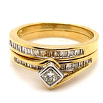 18CT YELLOW & WHITE GOLD WRAP AROUND STYLE DIAMOND BRIDAL SET VALUED @ $3399