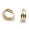 9CT YELLOW & WHITE GOLD TWO TONE TRIPLE HOOP EARRING