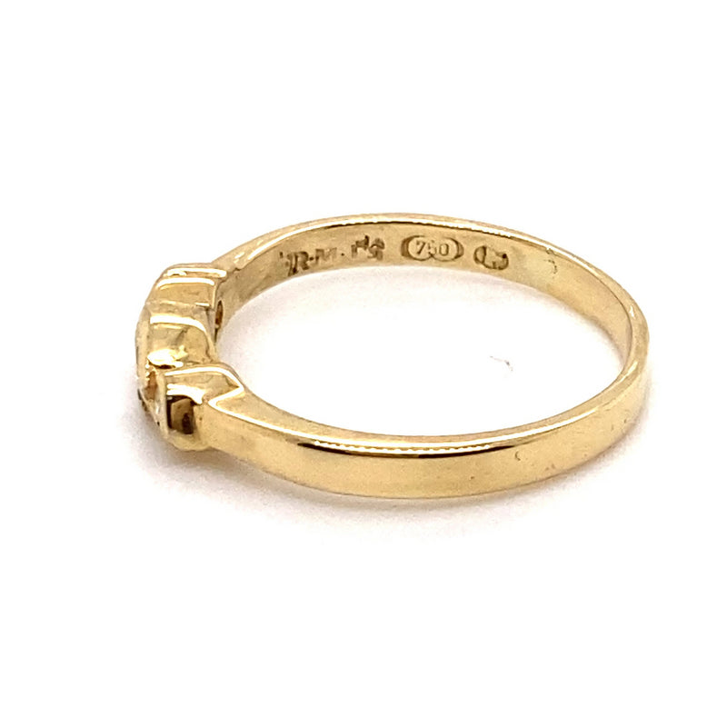 18CT YELLOW GOLD BEZEL SET DIAMOND DRESS RING VALUED @ $1699