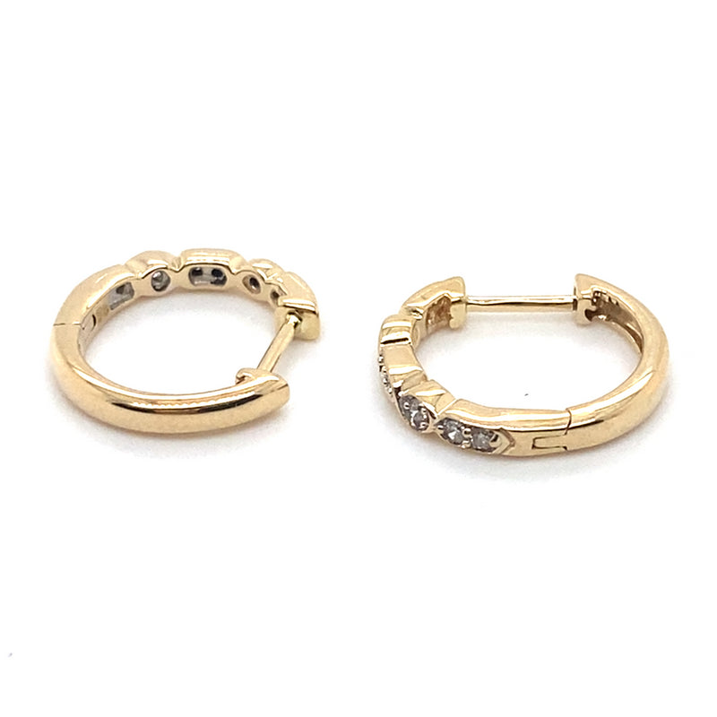 9CT YELLOW GOLD DIAMONDS SET IN HUGGIE STYLE EARRINGS