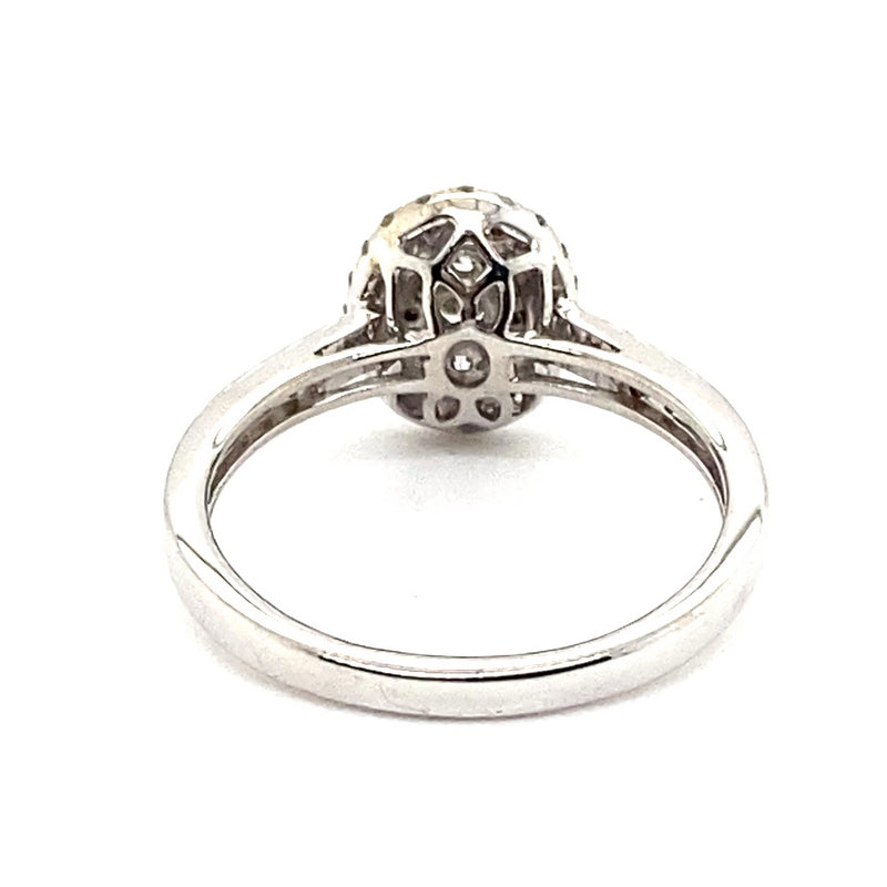 9CT WHITE GOLD FLOW UP STYLE DIAMOND DRESS RING VALUED @ $2799