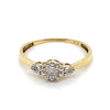 9CT YELLOW GOLD DIAMONDS ILLUSION SET IN THE RAISED TRILOGY SETTING DRESS RING