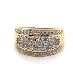10CT YELLOW GOLD THICKENED TOP DIAMOND DRESS RING VALUED @ $3399