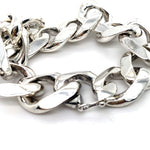 22CM SILVER SOLID CURB LINK BRACELET