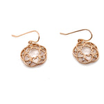 10CT ROSE GOLD FILIGREE HEART PATTERN WITH DIAMOND EARRINGS