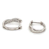 9CT WHITE GOLD DIAMONDS SET IN THE FRONT CROSS OVER HUGGIE STYLE EARRINGS